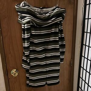 J for Justify Black and White Off-the-Shoulder Sweater